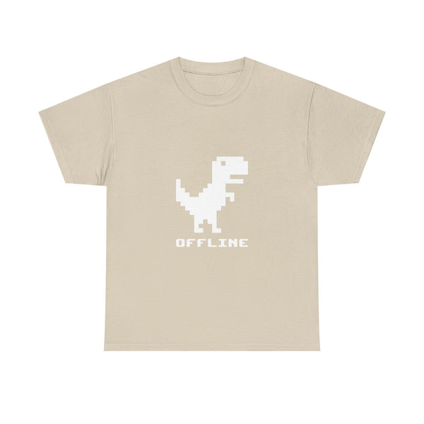 Pixel Dinosaur T-Shirt, Offline Retro Dino Tee, 8-Bit Style Geek T-Shirt, Nerd Shirt, Vintage Gaming Shirt, Fun Tech Gift Apparel
