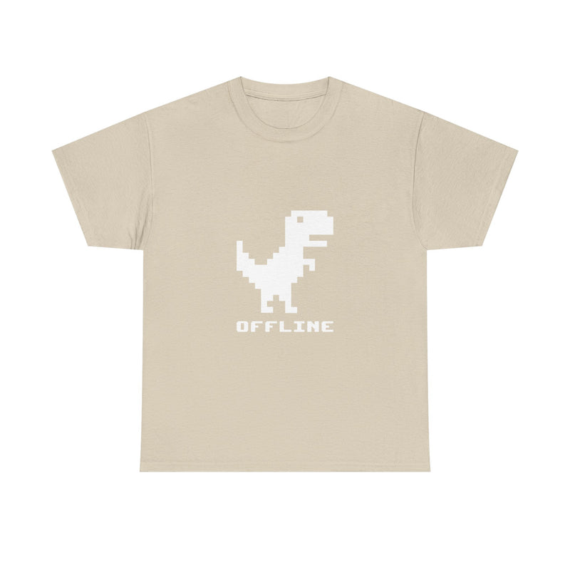 Pixel Dinosaur T-Shirt, Offline Retro Dino Tee, 8-Bit Style Geek T-Shirt, Nerd Shirt, Vintage Gaming Shirt, Fun Tech Gift Apparel