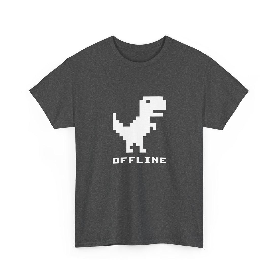 Offline - Pixelated Dinosaur Error Message - Regular Unisex Crewneck T-Shirt