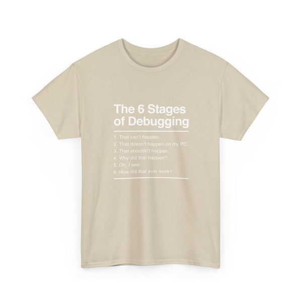 The 6 Stages of Debugging T-Shirt, Funny Programming Tee, Coder Gift, Geek T-Shirt, Nerd Shirt, Developer Humor, Tech Lover Present