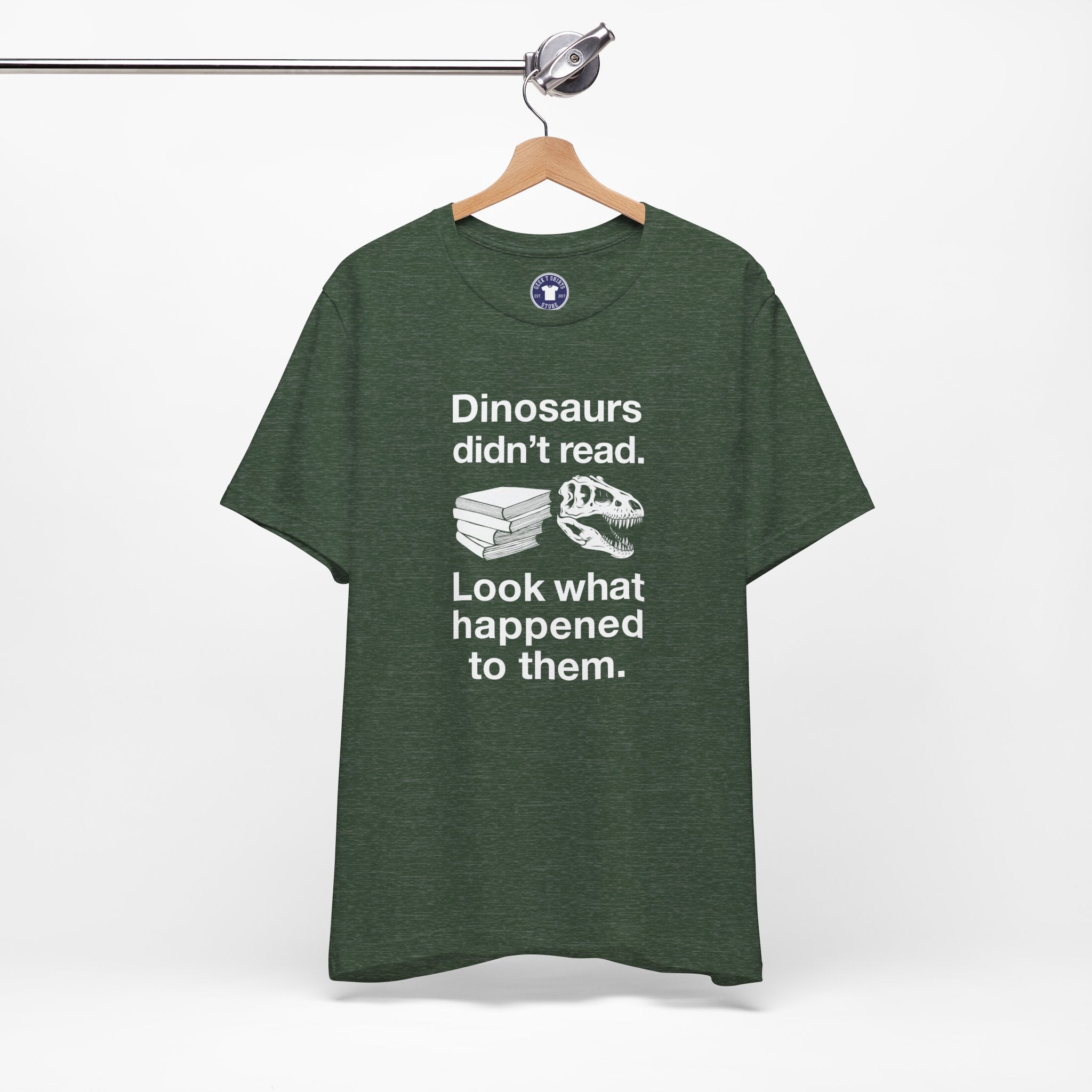 Dinosaurs Didn’t Read - Premium Unisex Crewneck T-Shirt