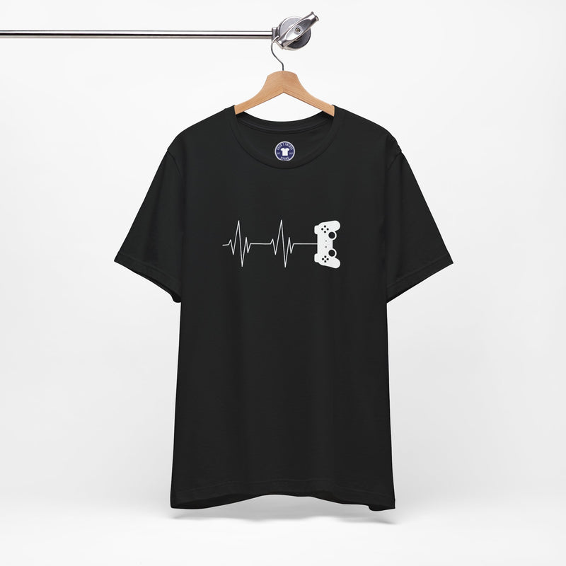 Gamer Heartbeat - Video Gaming Addict Shirt - Premium Unisex Crewneck T-Shirt