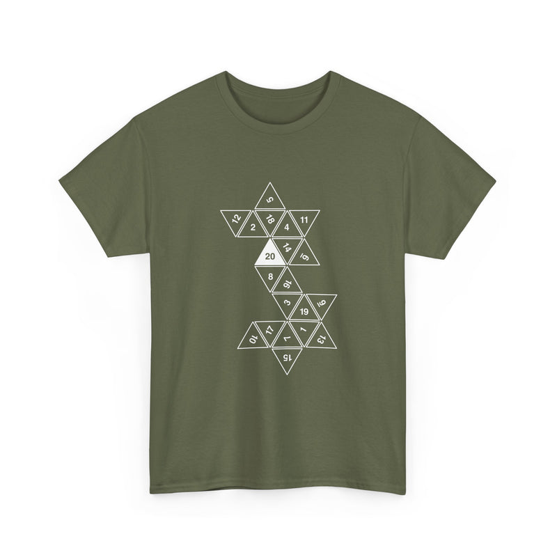 Geometric Dice Pattern T-Shirt, RPG Dice Art Tee, Tabletop Gaming Shirt, Geek T-Shirt, Nerd Shirt, Math Lover Gift, Strategy Game Apparel