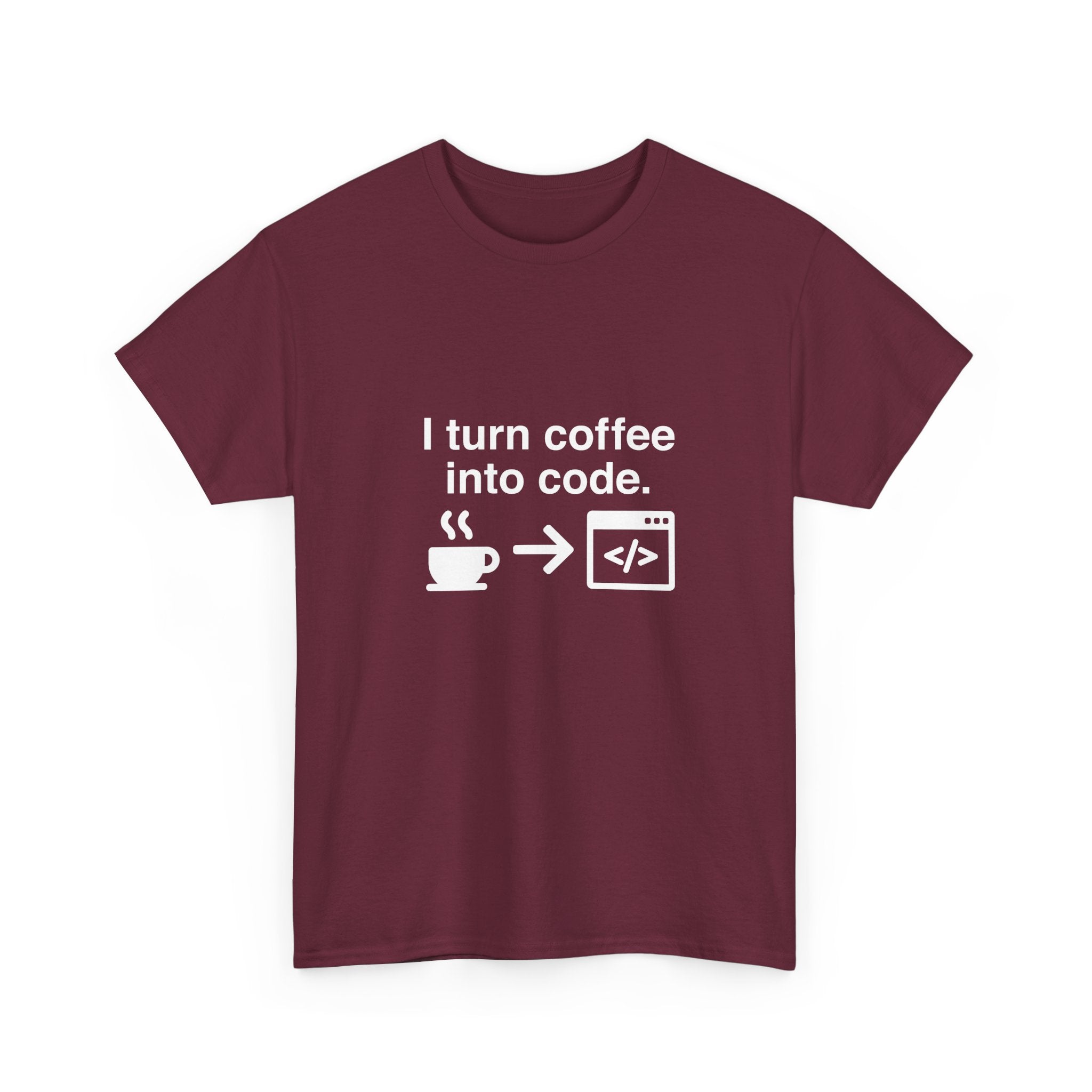 I Turn Coffee Into Code - Coder Shirt -  Unisex Crewneck T-Shirt
