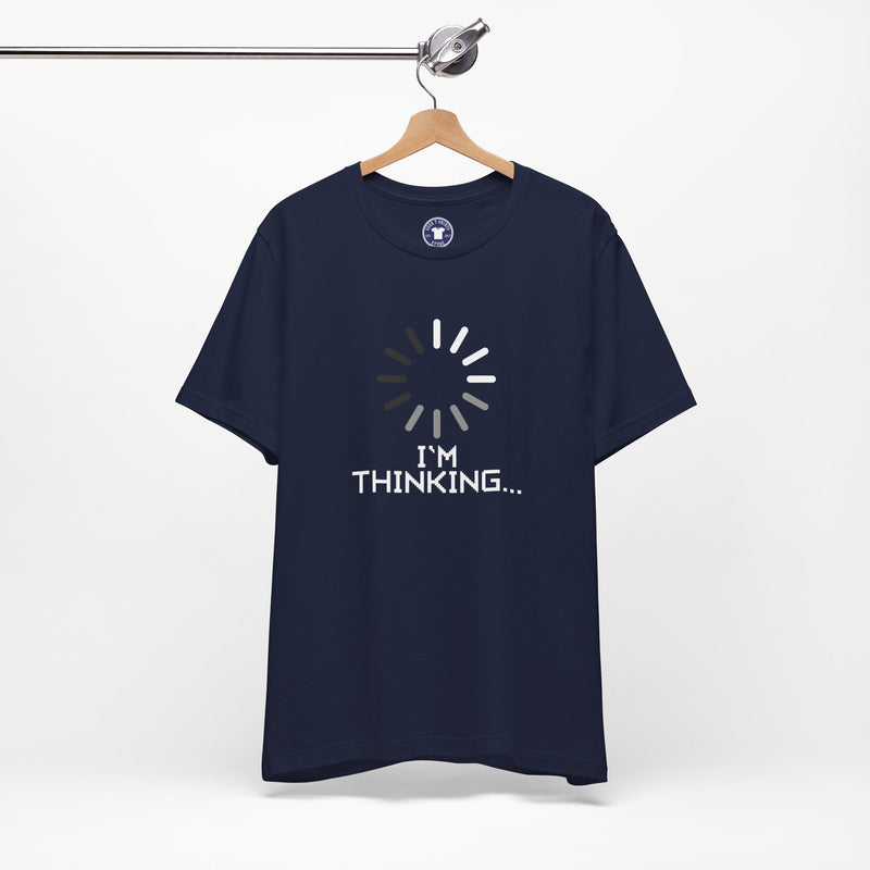 I'm Thinking Loading Wheel - Funny Coder Shirt - Premium Unisex Crewneck T-Shirt