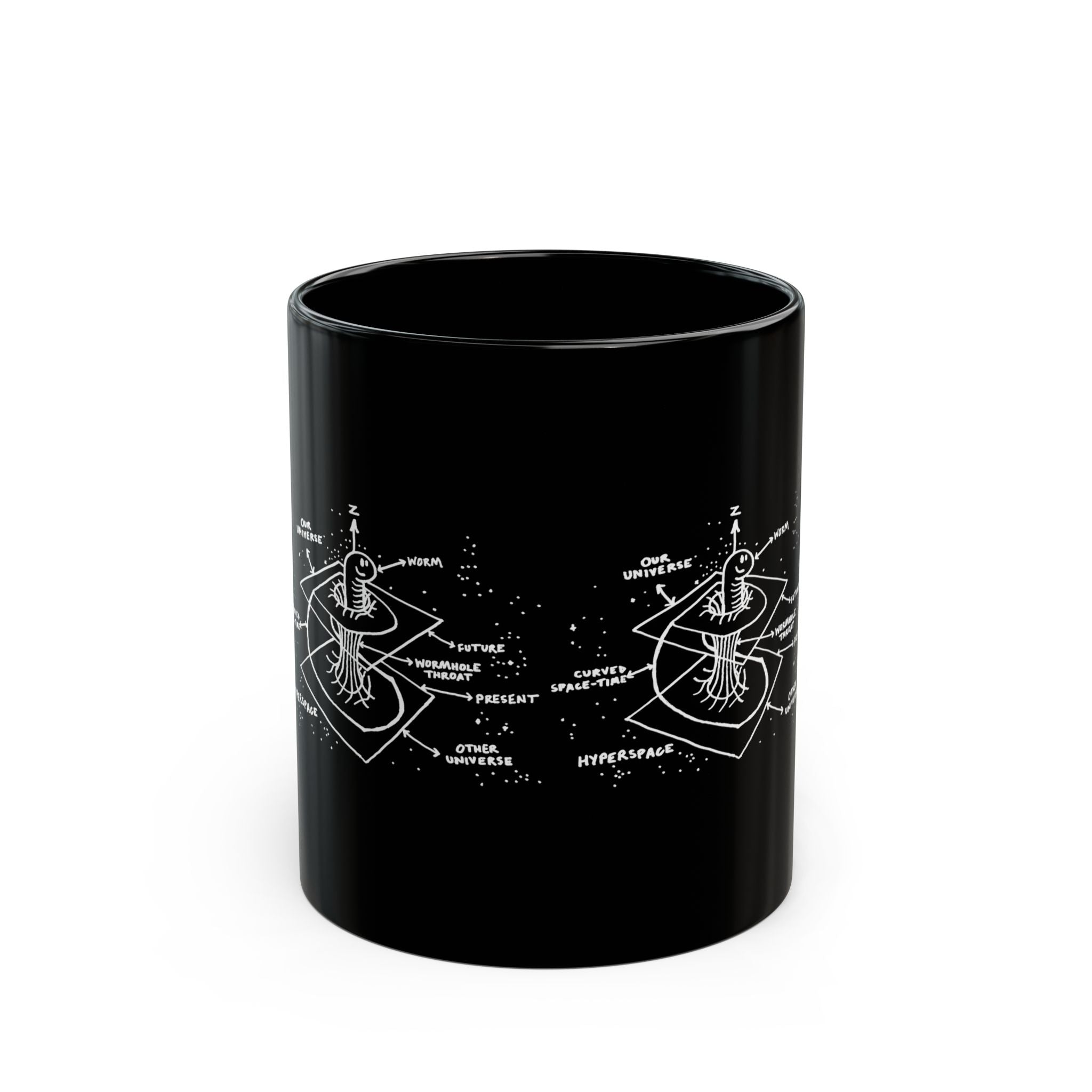 Time Warp Physics Wormhole - Black Glossy Mug