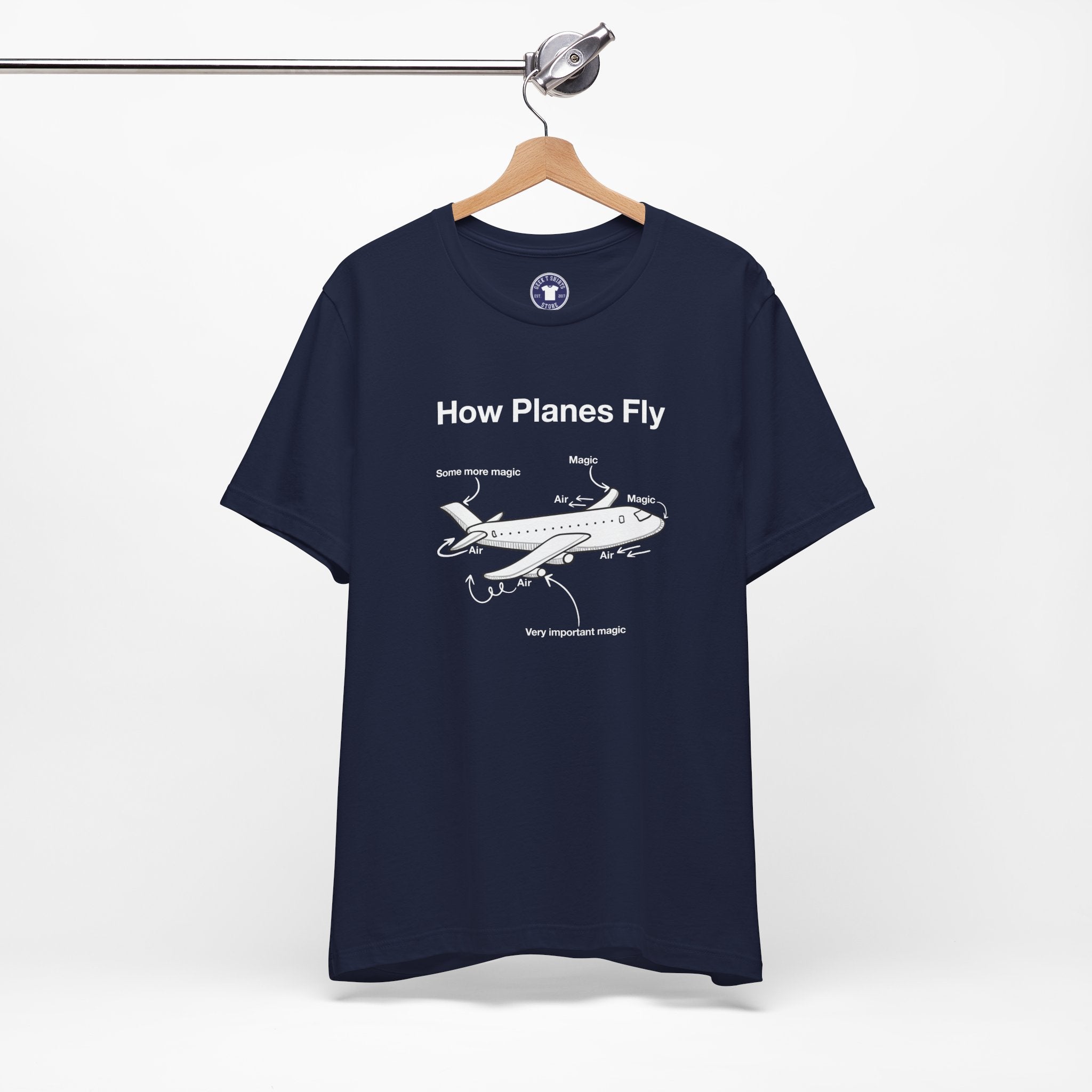 How Planes Fly Funny Aerospace Engineer - Premium Unisex Crewneck T-Shirt