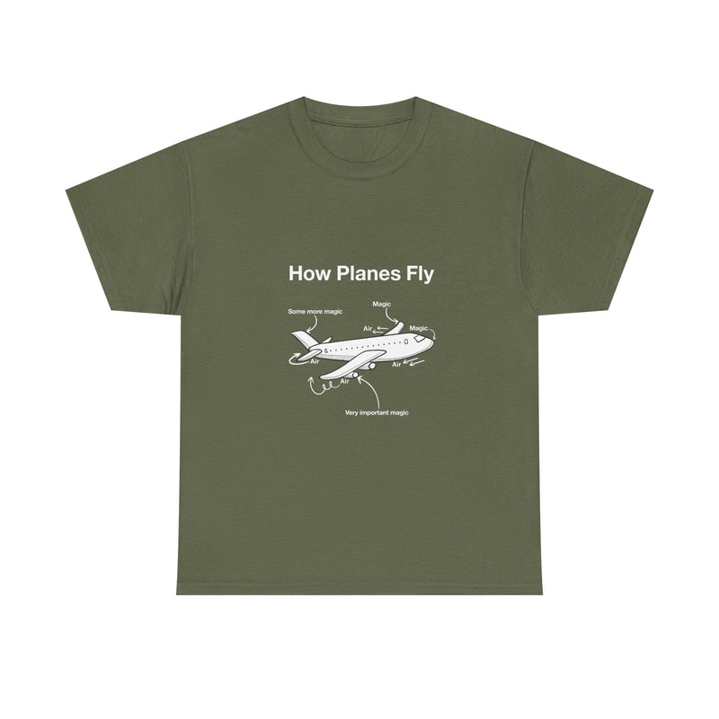 Funny Airplane Magic T-Shirt, Aviation Humor Tee, Geek T-Shirt, Nerd Shirt, Flight Lover Gift, Airplane Diagram Top, Sarcastic Travel Shirt