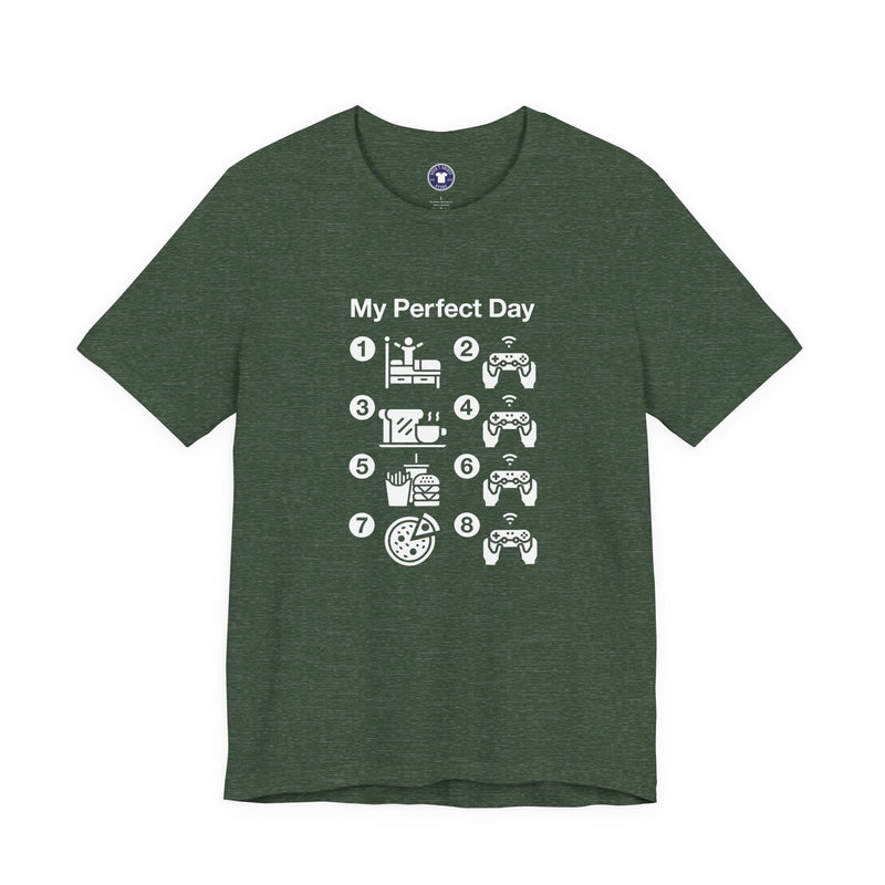 My Perfect Day Gaming - Premium Unisex Crewneck T-Shirt