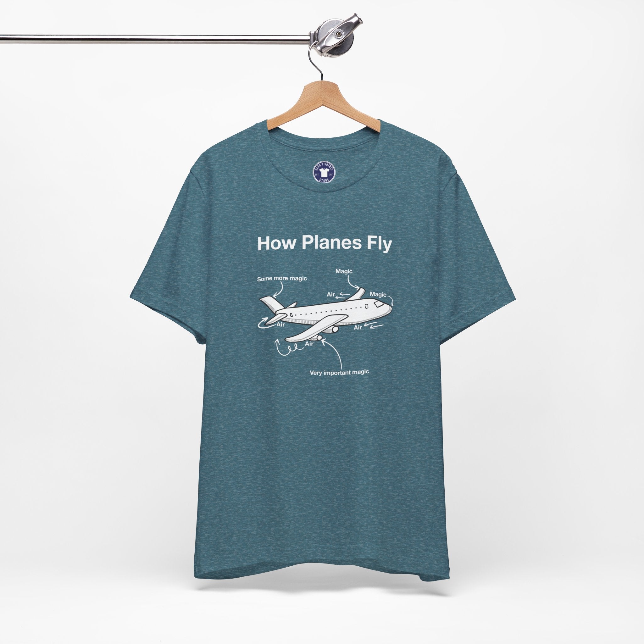How Planes Fly Funny Aerospace Engineer - Premium Unisex Crewneck T-Shirt
