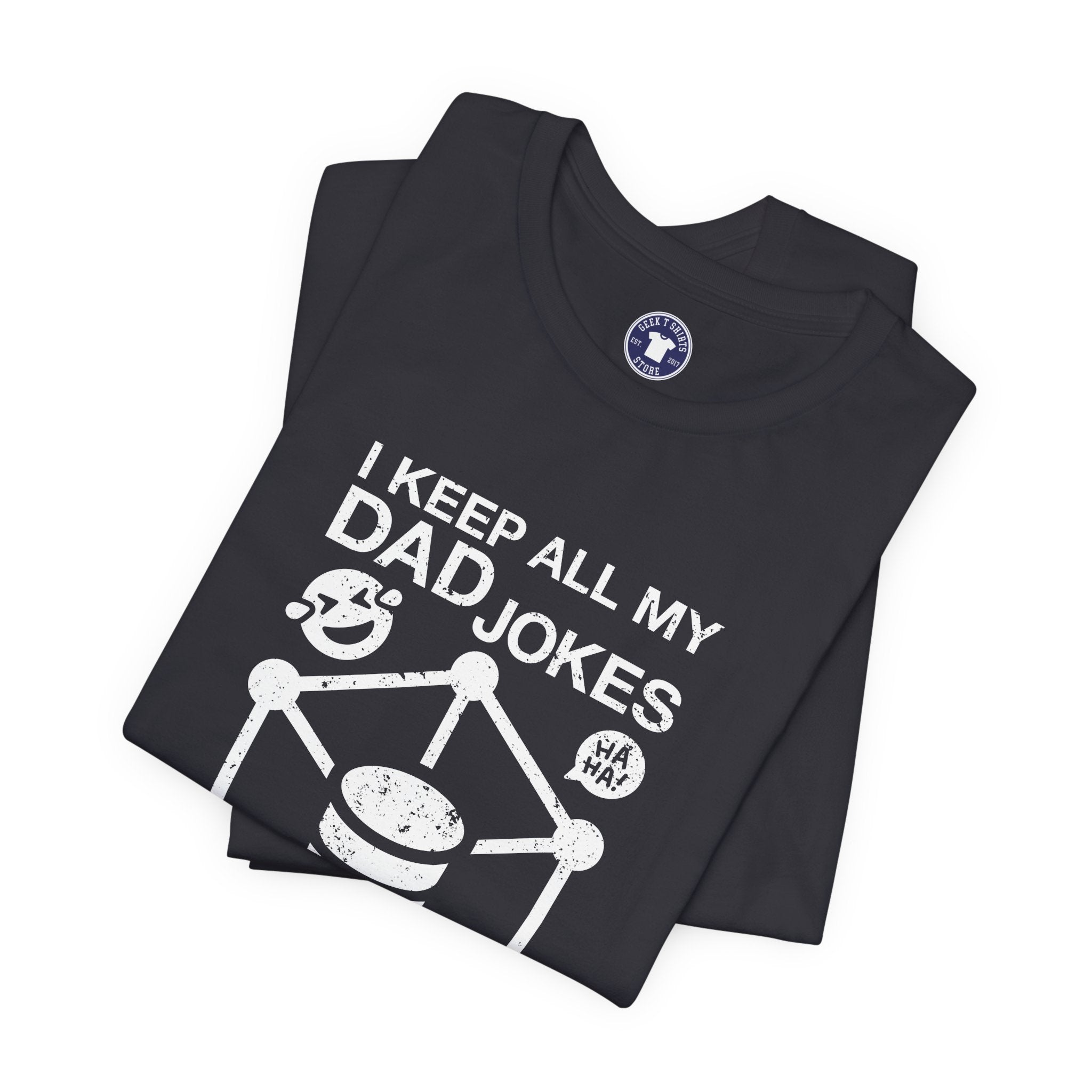I Keep My Dad Jokes In A Dad-A-Base - Premium Unisex Crewneck T-Shirt