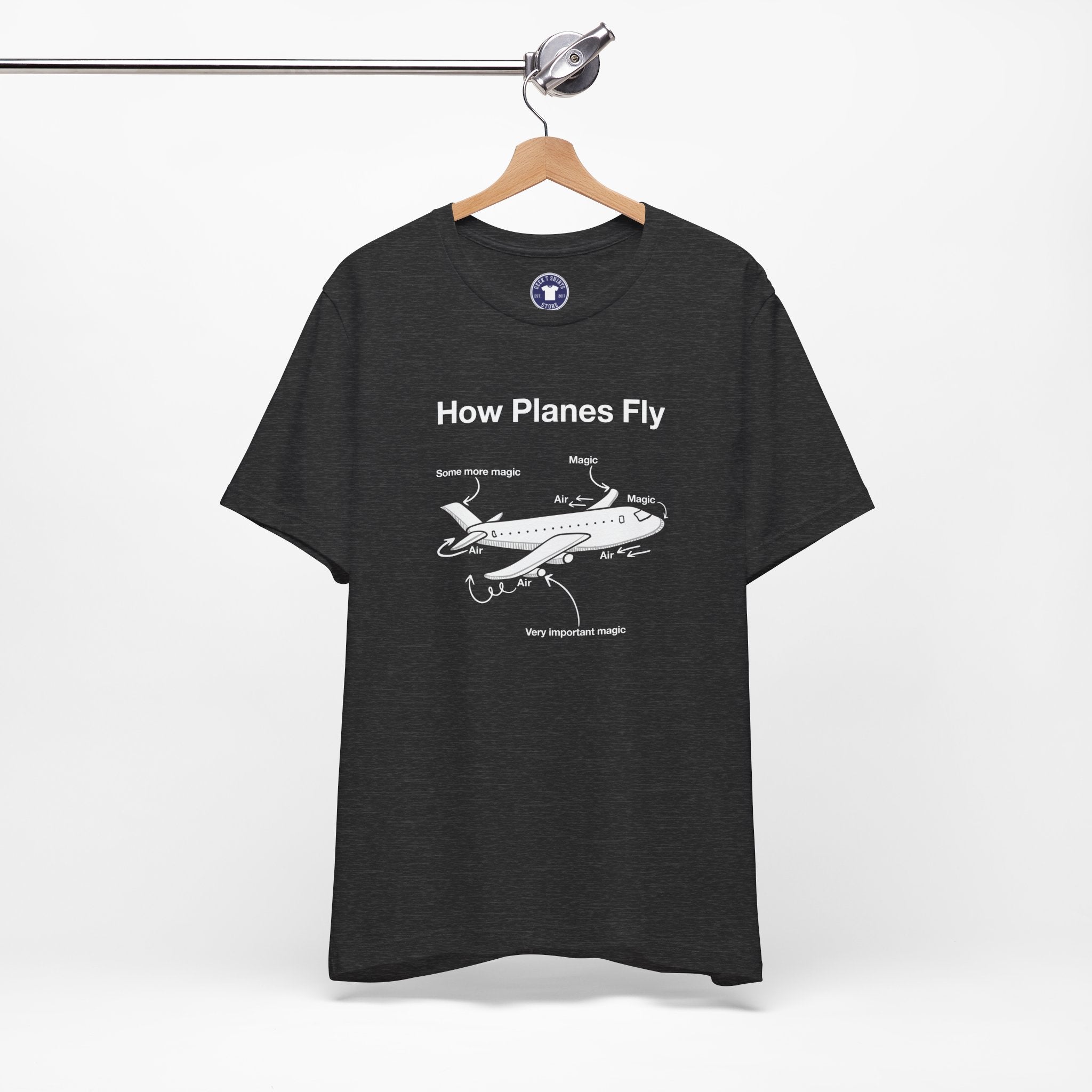 How Planes Fly Funny Aerospace Engineer - Premium Unisex Crewneck T-Shirt