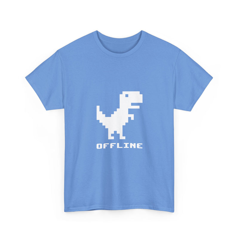 Pixel Dinosaur T-Shirt, Offline Retro Dino Tee, 8-Bit Style Geek T-Shirt, Nerd Shirt, Vintage Gaming Shirt, Fun Tech Gift Apparel