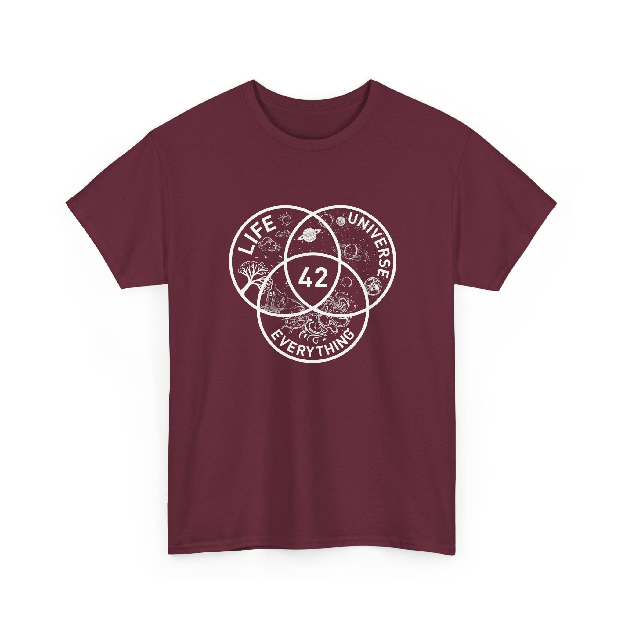 42 Answer To Life The Universe And Everything - White Version -  Unisex Crewneck T-Shirt