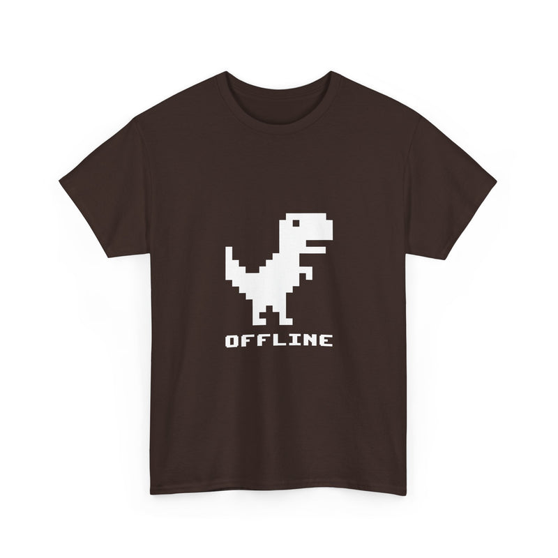 Pixel Dinosaur T-Shirt, Offline Retro Dino Tee, 8-Bit Style Geek T-Shirt, Nerd Shirt, Vintage Gaming Shirt, Fun Tech Gift Apparel