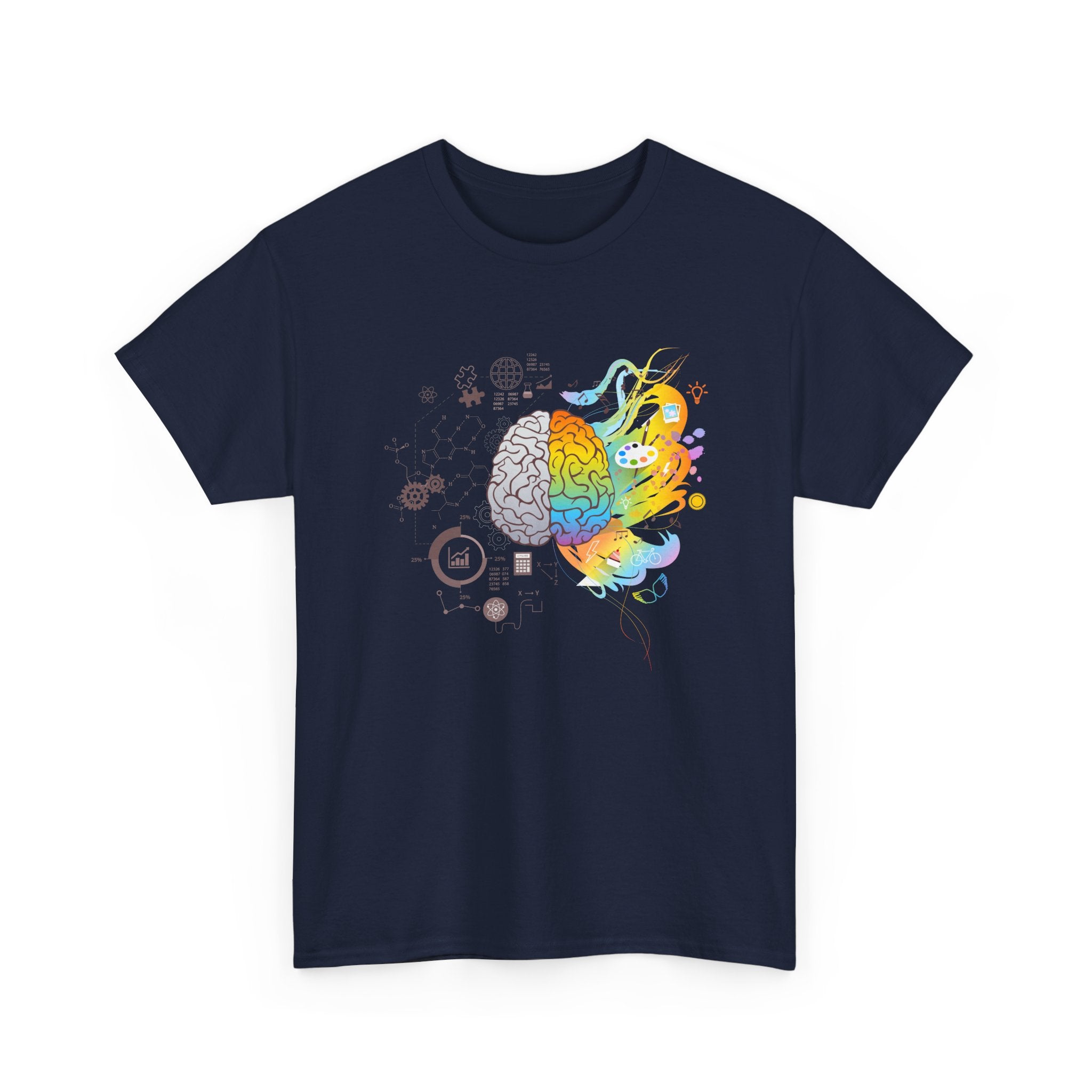 Creative Scientific Brain Illustration - Neuroscience Science Shirt - Regular Unisex Crewneck T-Shirt