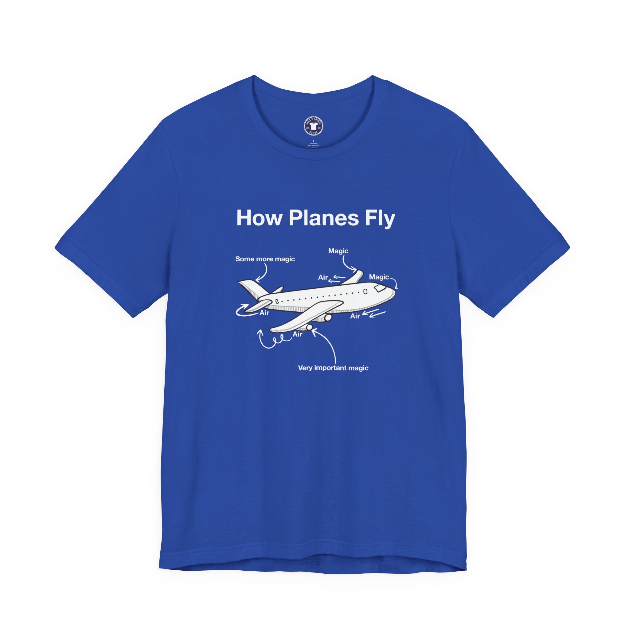 How Planes Fly Funny Aerospace Engineer - Premium Unisex Crewneck T-Shirt