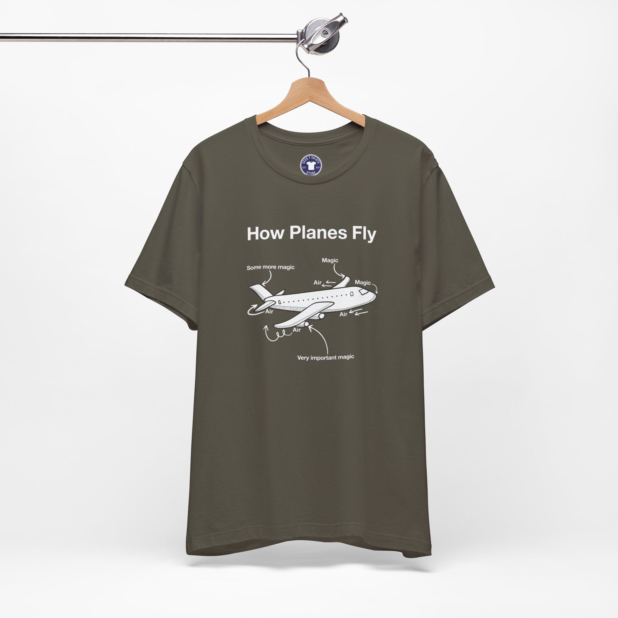 How Planes Fly Funny Aerospace Engineer - Premium Unisex Crewneck T-Shirt