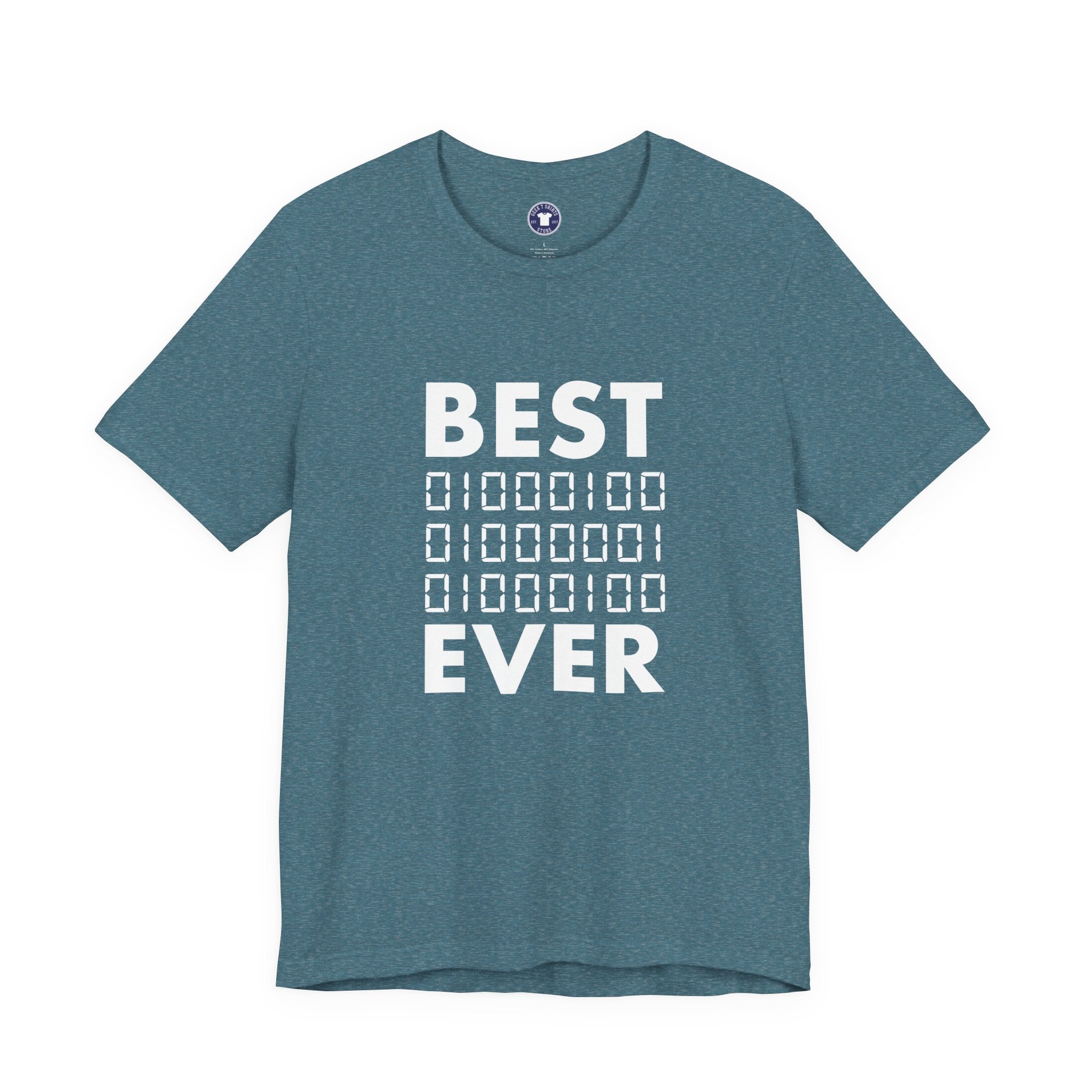 Best Dad Ever In Binary Code - Premium Unisex Crewneck T-Shirt