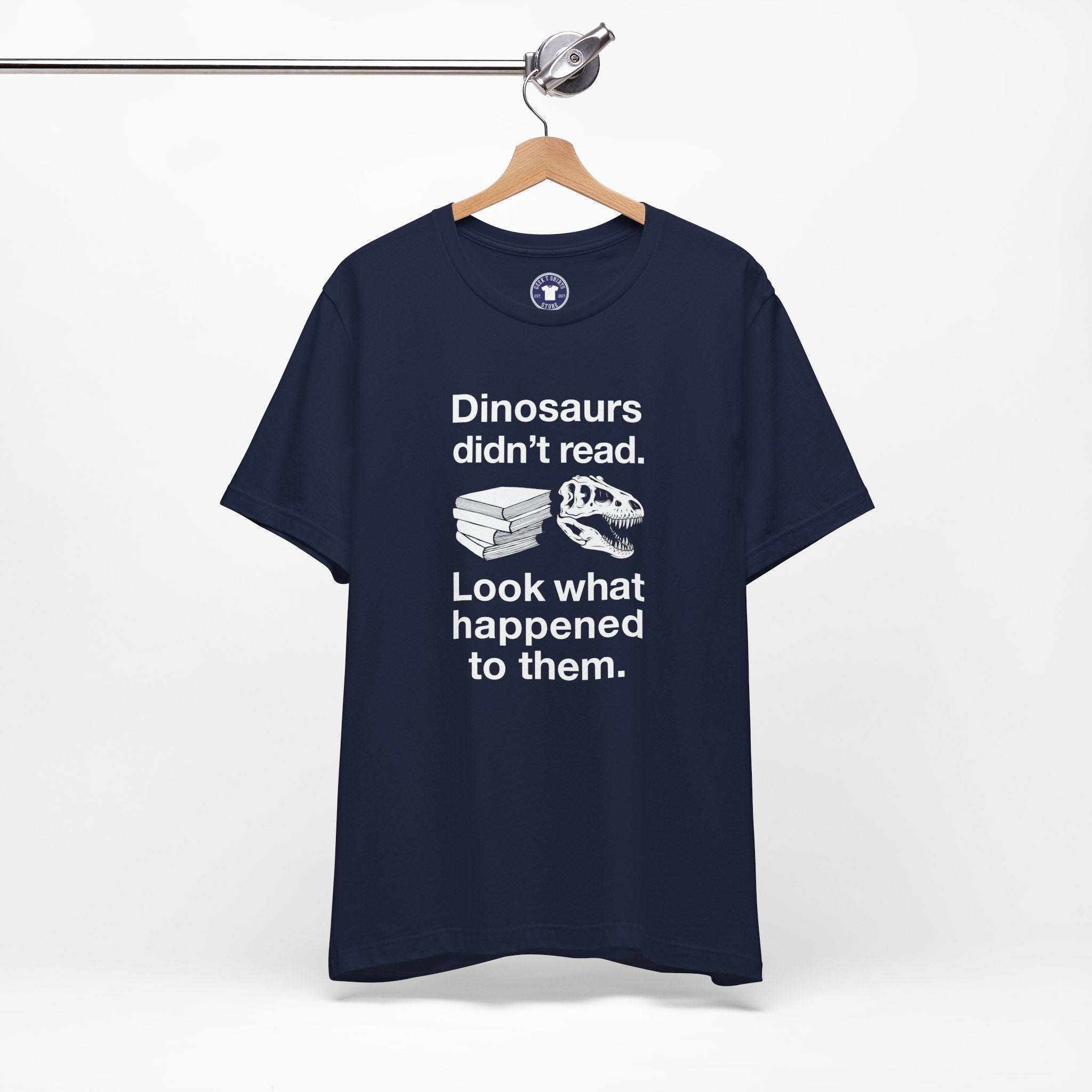 Dinosaurs Didn’t Read - Premium Unisex Crewneck T-Shirt