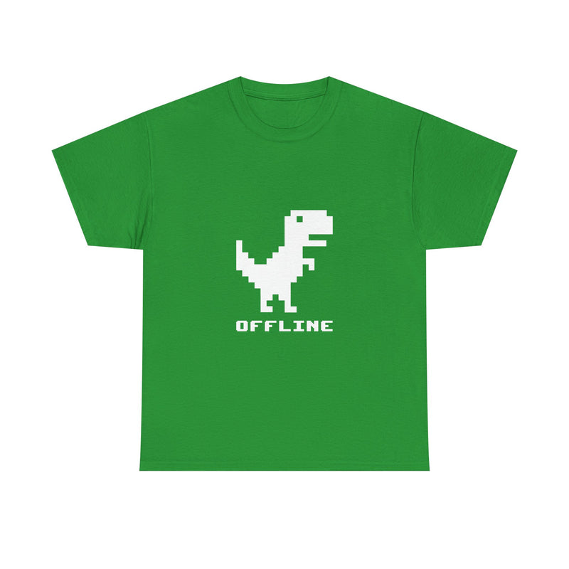 Pixel Dinosaur T-Shirt, Offline Retro Dino Tee, 8-Bit Style Geek T-Shirt, Nerd Shirt, Vintage Gaming Shirt, Fun Tech Gift Apparel
