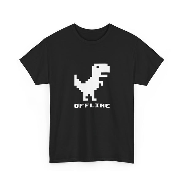 Pixel Dinosaur T-Shirt, Offline Retro Dino Tee, 8-Bit Style Geek T-Shirt, Nerd Shirt, Vintage Gaming Shirt, Fun Tech Gift Apparel
