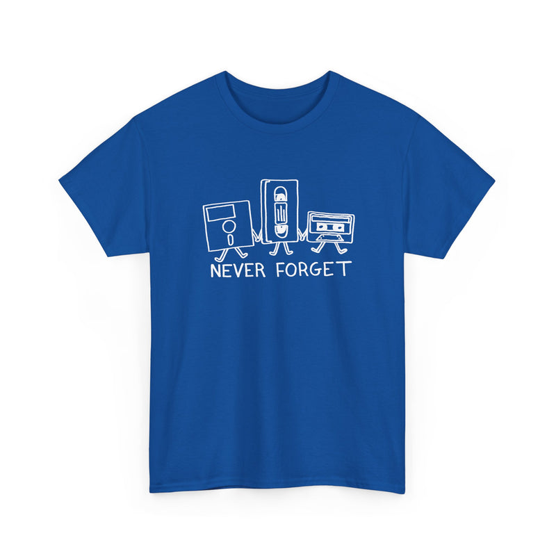 Never Forget Cassette Tapes Vhs Floppy Disks - Regular Unisex Crewneck T-Shirt