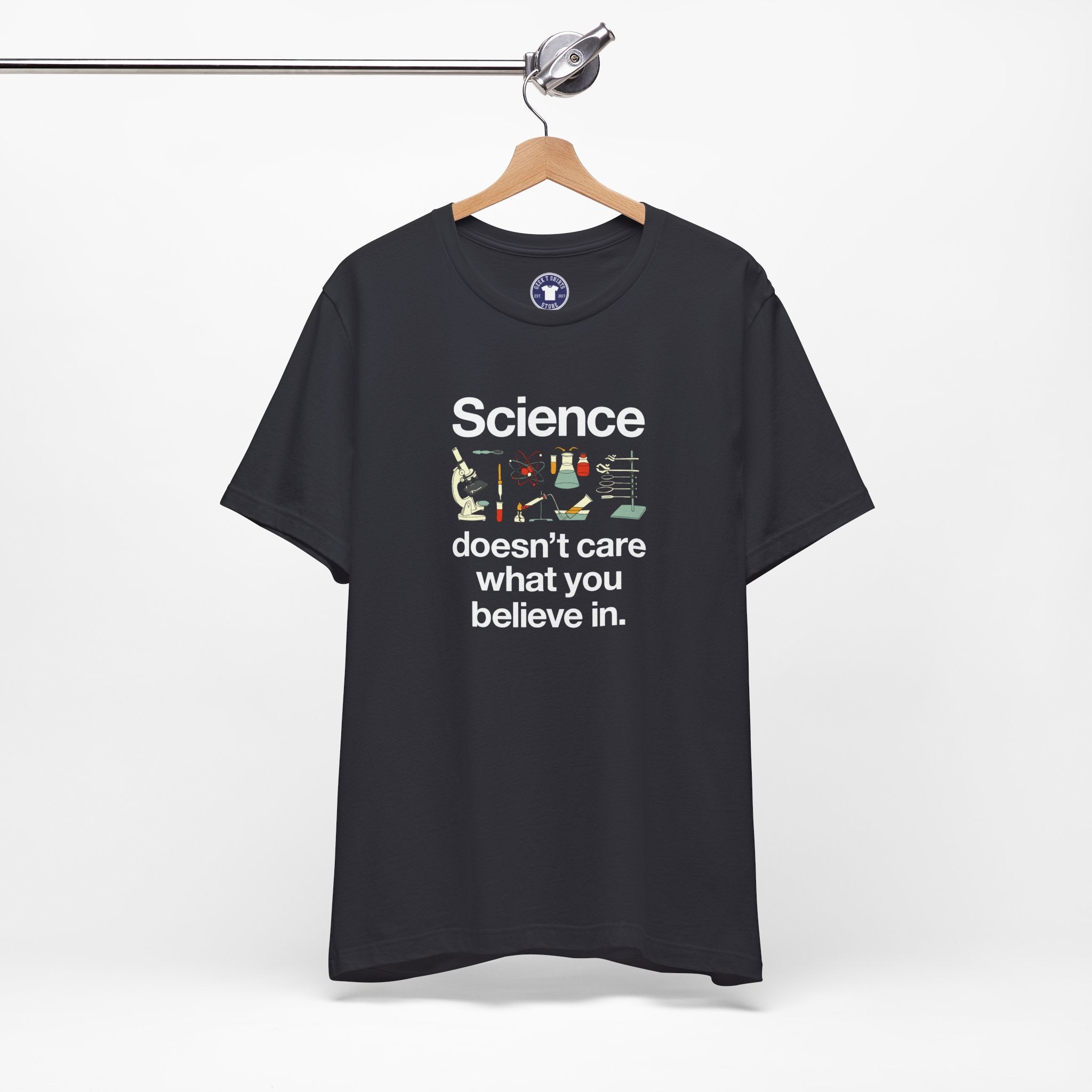 Science Doesn't Care What You Believe In - Premium Unisex Crewneck T-Shirt