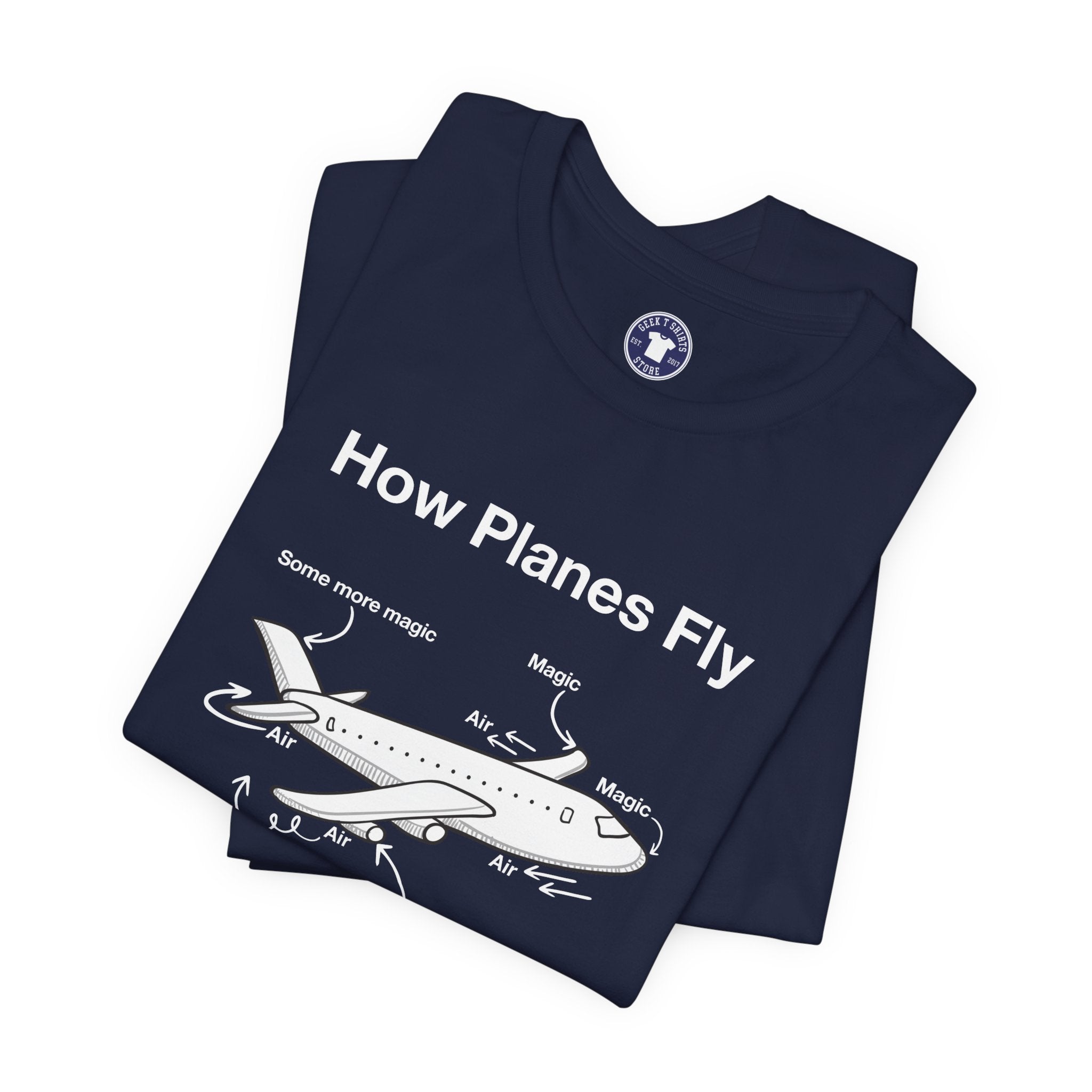 How Planes Fly Funny Aerospace Engineer - Premium Unisex Crewneck T-Shirt