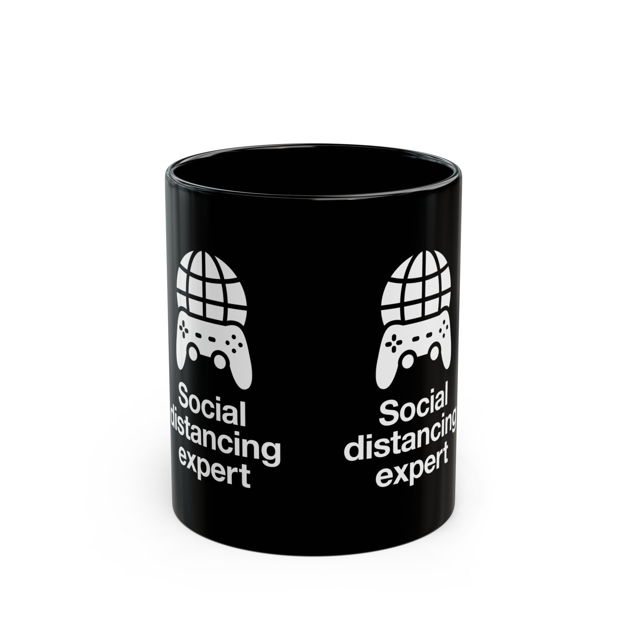 Social Distancing Expert - Black Glossy Mug
