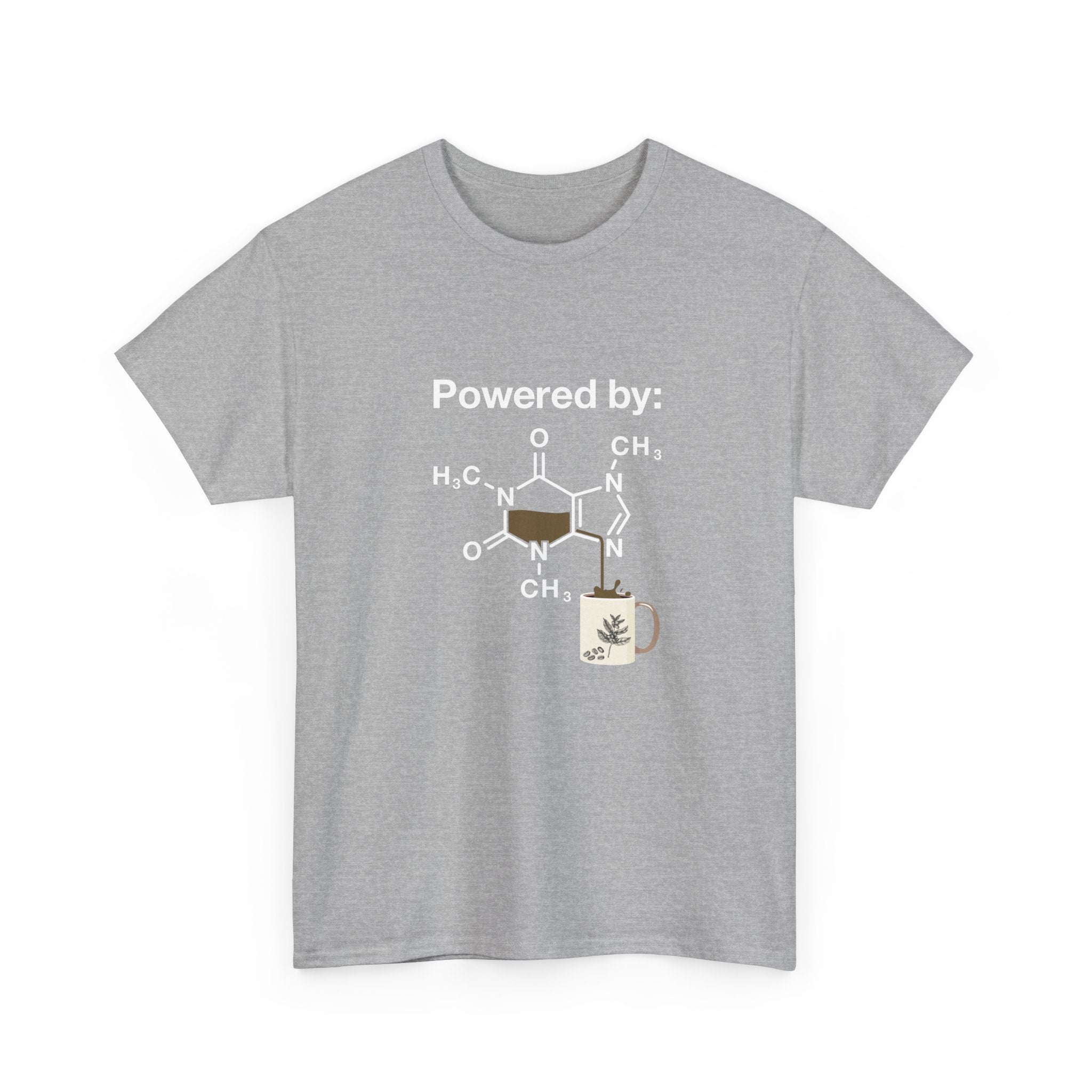 Powered By Caffeine Chemistry T-Shirt - Science Shirt -  Unisex Crewneck T-Shirt