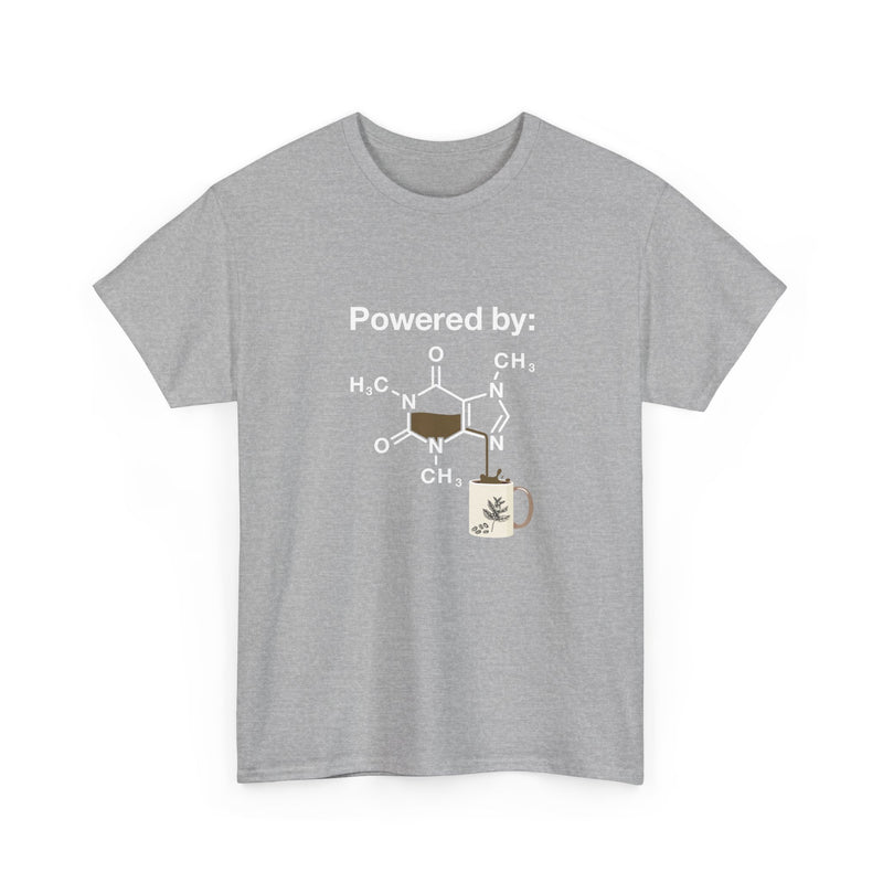 Powered By Caffeine Chemistry T-Shirt - Science Shirt - Regular Unisex Crewneck T-Shirt