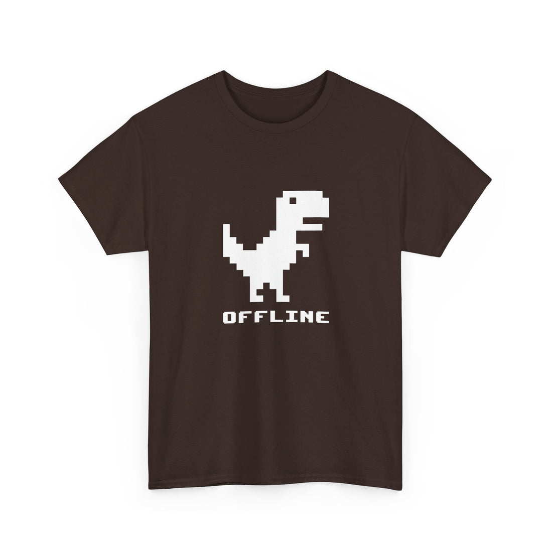 Offline - Pixelated Dinosaur Error Message - Regular Unisex Crewneck T-Shirt