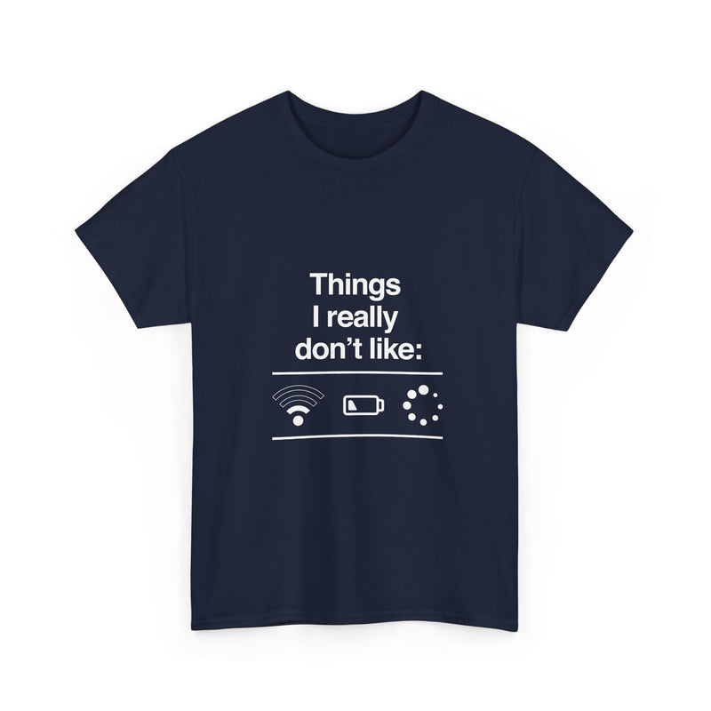 Funny Geek T-Shirt, Nerd Shirt, Tech Humor Tee, WiFi Battery Loading Joke Top, Geek Gift Present, Internet Meme Shirt, Sarcastic Humor Tee