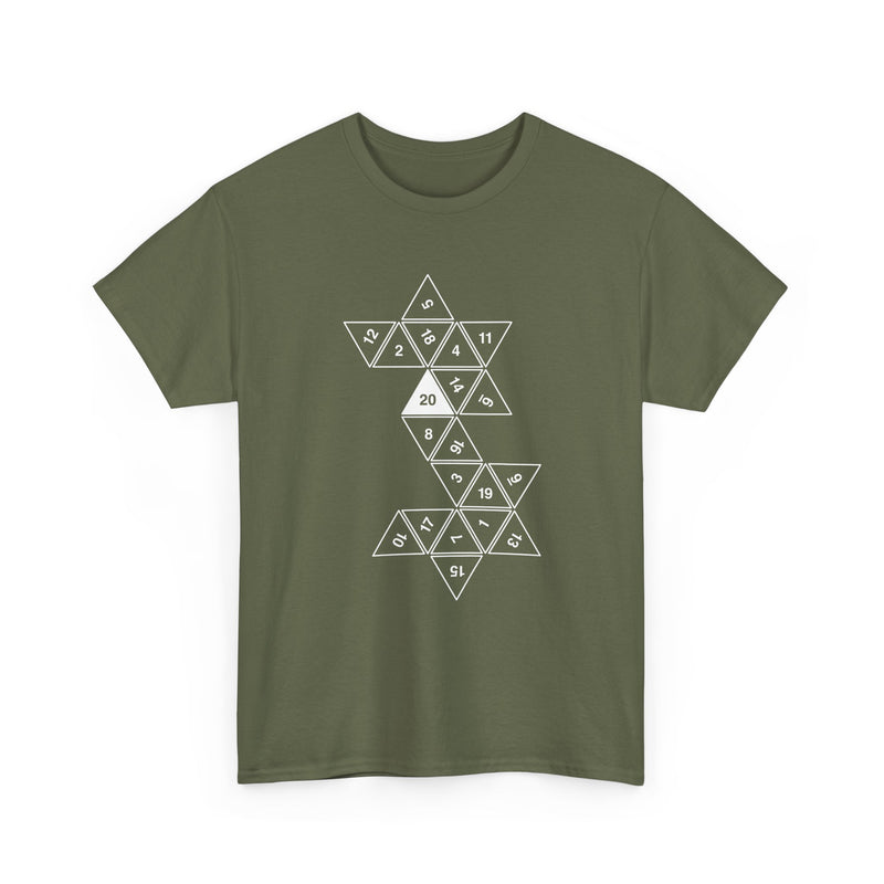 20 Sided Roll Playing Die - Regular Unisex Crewneck T-Shirt