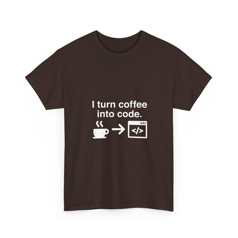 I Turn Coffee Into Code T-Shirt, Programmer Gift Tee, Coding Humor Shirt, Geek T-Shirt, Nerd Shirt, Developer Present, Coder Apparel