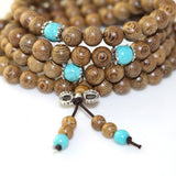 Turquoise Sandalwood Mala Necklace