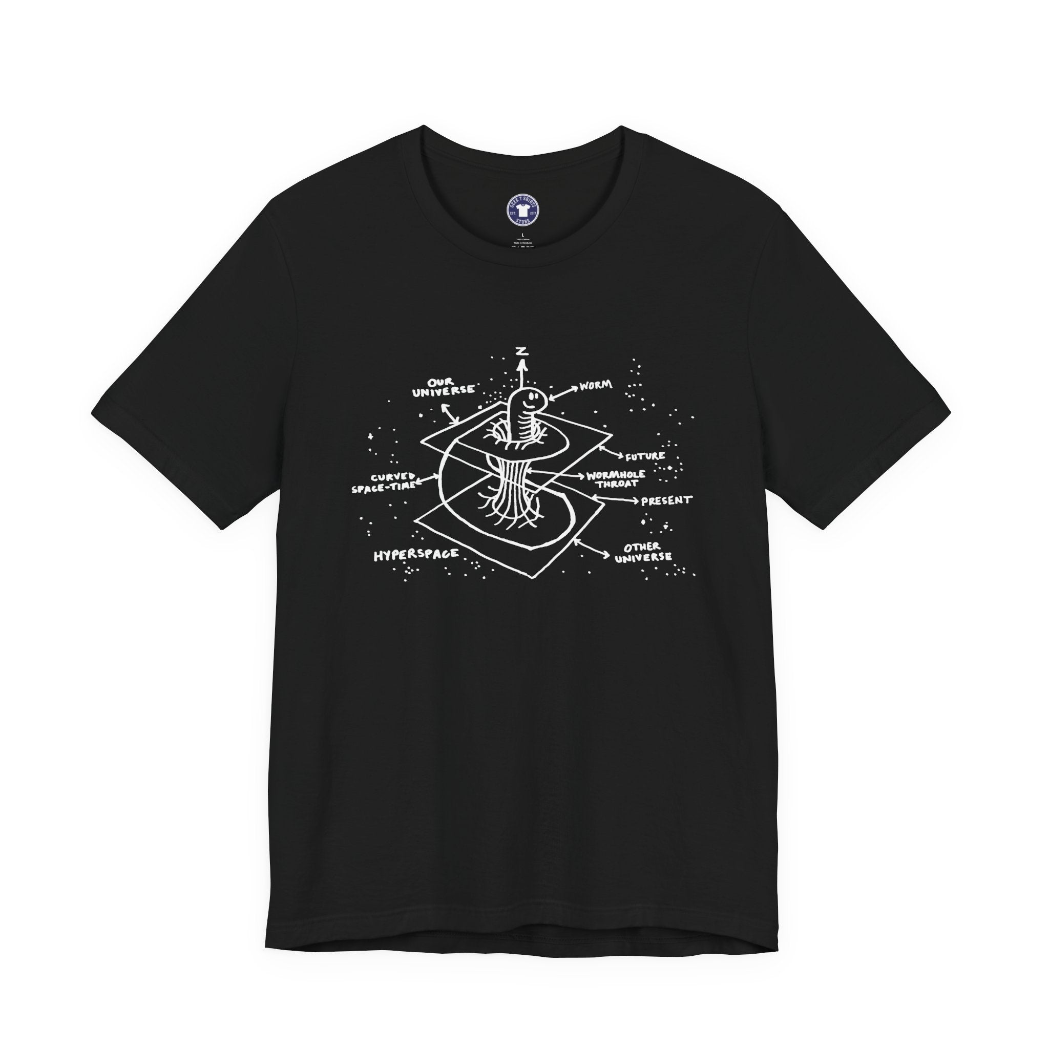 Time Warp Physics Wormhole - Premium Unisex Crewneck T-Shirt