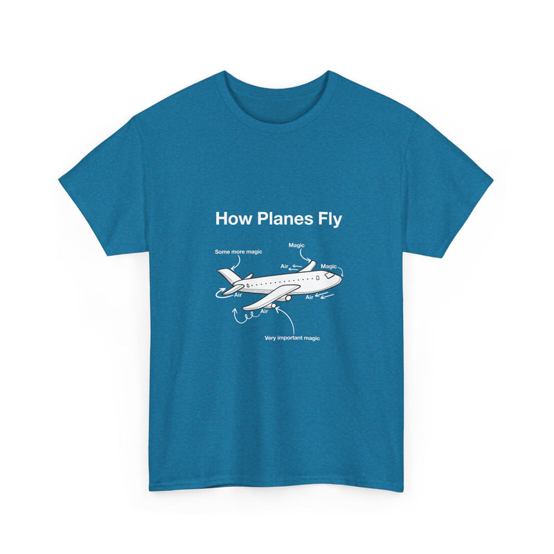 Funny Airplane Magic T-Shirt, Aviation Humor Tee, Geek T-Shirt, Nerd Shirt, Flight Lover Gift, Airplane Diagram Top, Sarcastic Travel Shirt
