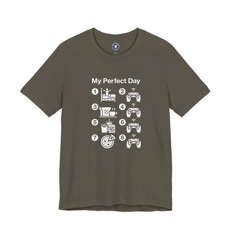 My Perfect Day Gaming - Premium Unisex Crewneck T-Shirt