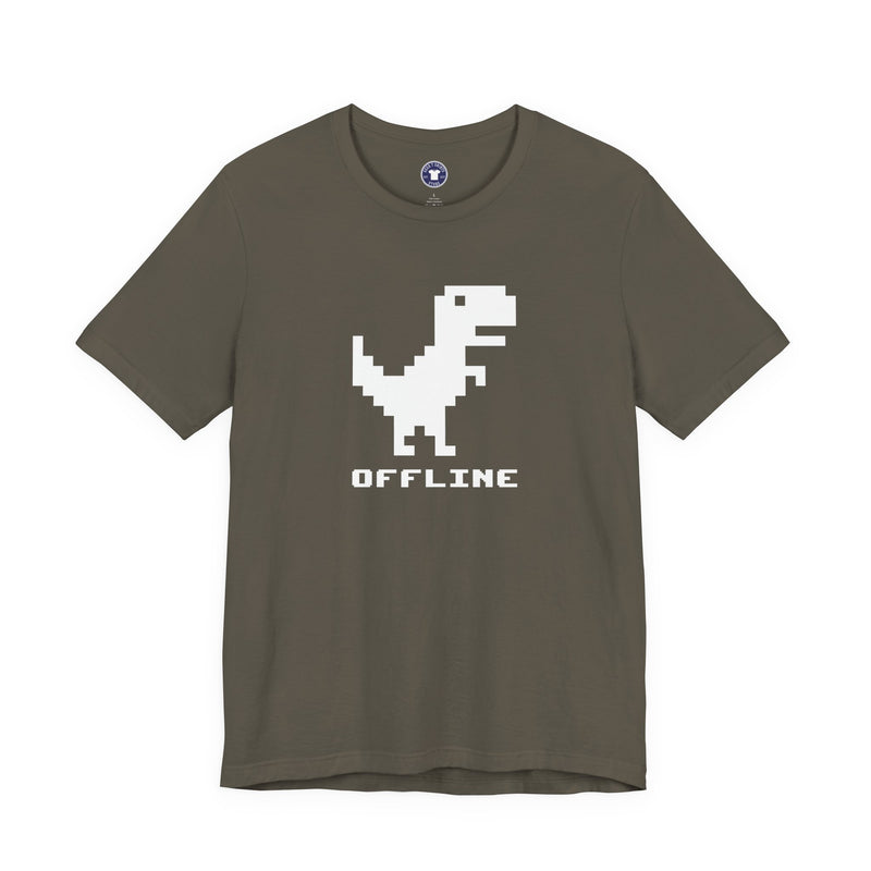 Offline - Pixelated Dinosaur Error Message - Premium Unisex Crewneck T-Shirt
