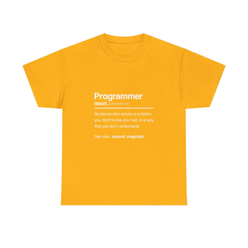 Programmer Definition T-shirt, Geek T-Shirt, Nerd Shirt, Coding Humor Tee, IT Gift, Tech Lover Apparel, Funny Programmer Shirt