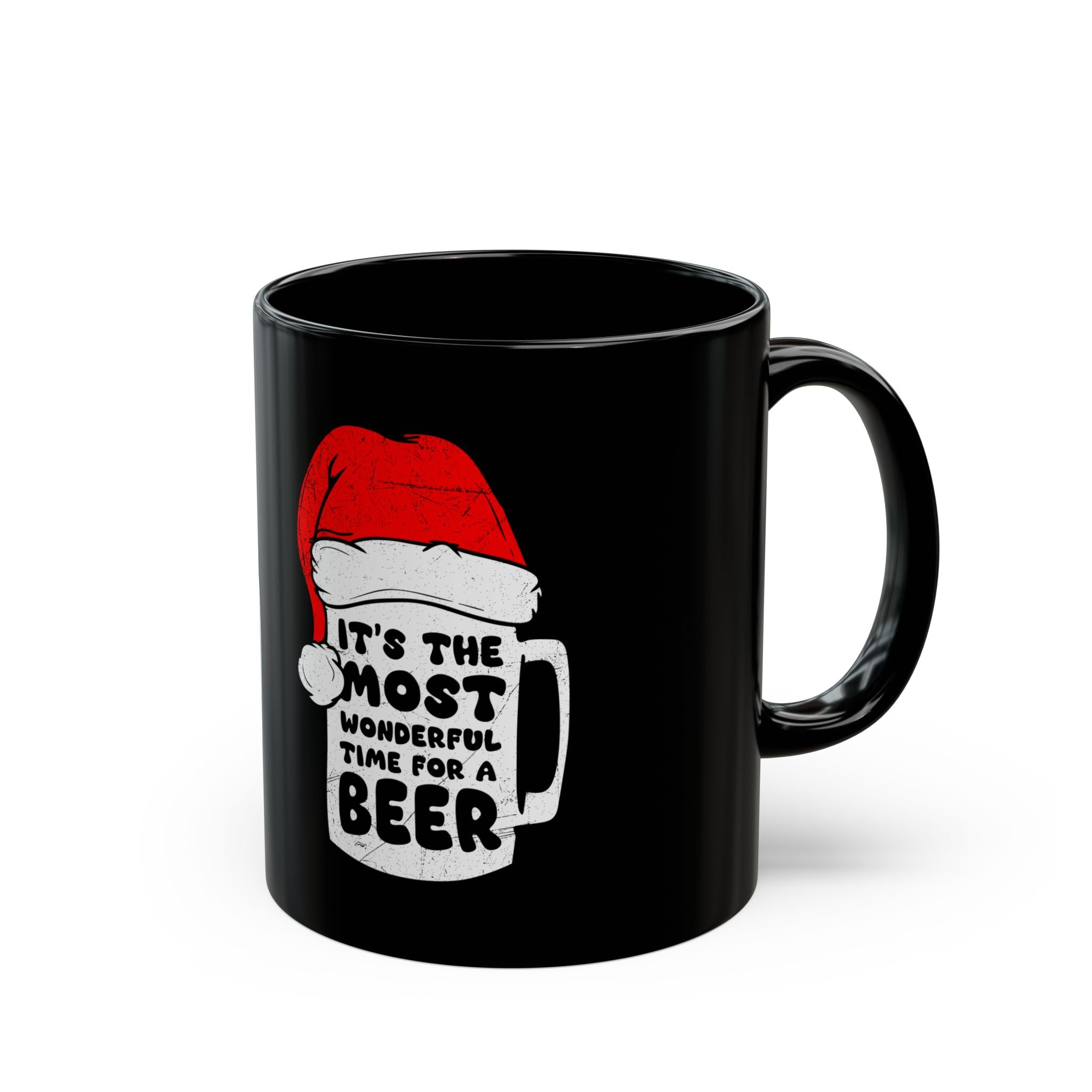 It’s The Most Wonderful Time For A Beer Christmas Black Glossy Mug