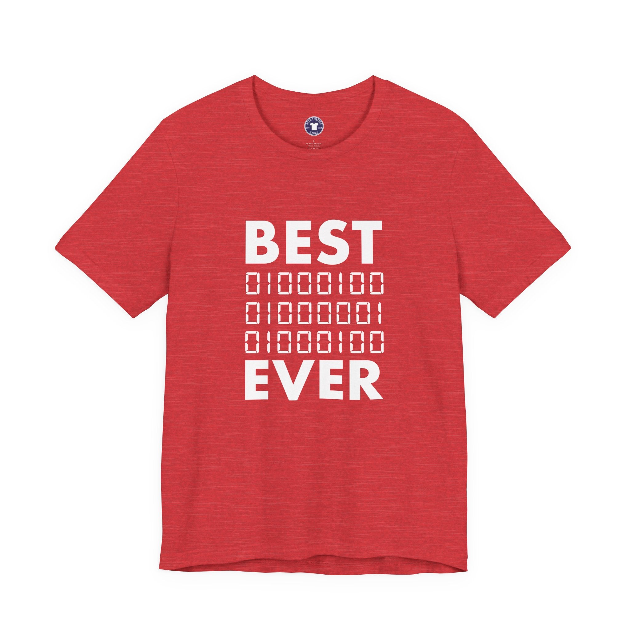 Best Dad Ever In Binary Code - Premium Unisex Crewneck T-Shirt