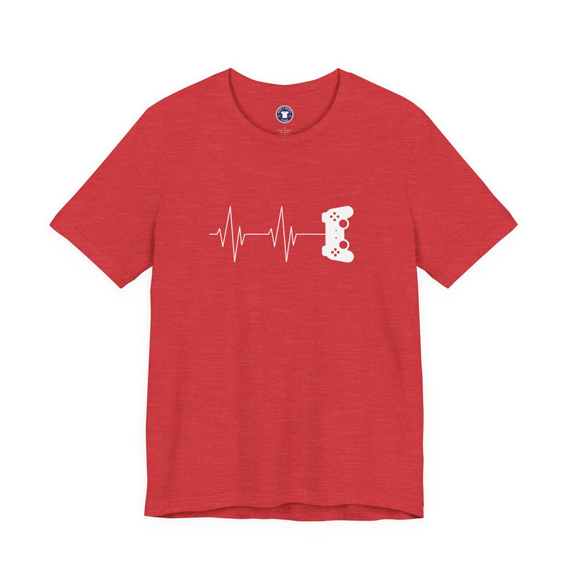 Gamer Heartbeat - Video Gaming Addict Shirt - Premium Unisex Crewneck T-Shirt