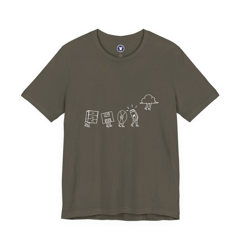 Computer Storage Evolution Cloud - It Coding - Regular Unisex Crewneck T-Shirt