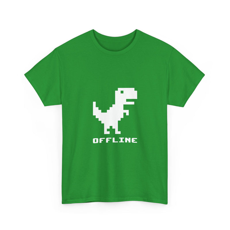 Pixel Dinosaur T-Shirt, Offline Retro Dino Tee, 8-Bit Style Geek T-Shirt, Nerd Shirt, Vintage Gaming Shirt, Fun Tech Gift Apparel