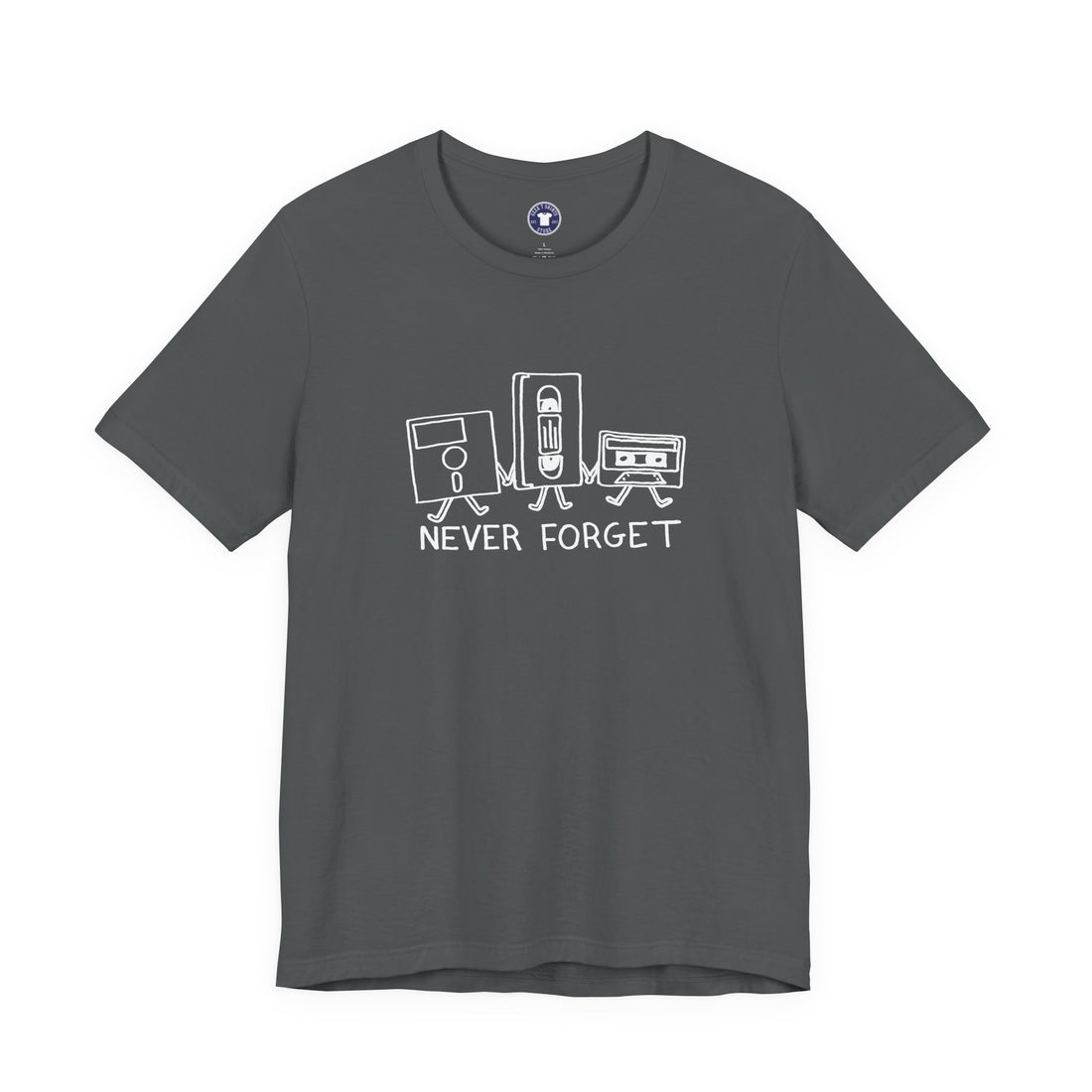 Never Forget Cassette Tapes Vhs Floppy Disks - Premium Unisex Crewneck T-Shirt