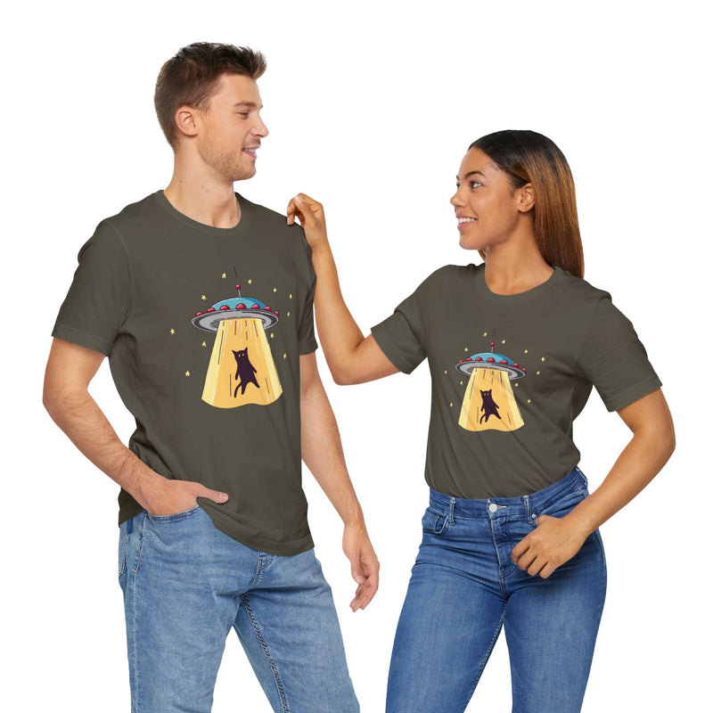 Cat Ufo Abduction - Ufo Shirt - Premium Unisex Crewneck T-Shirt