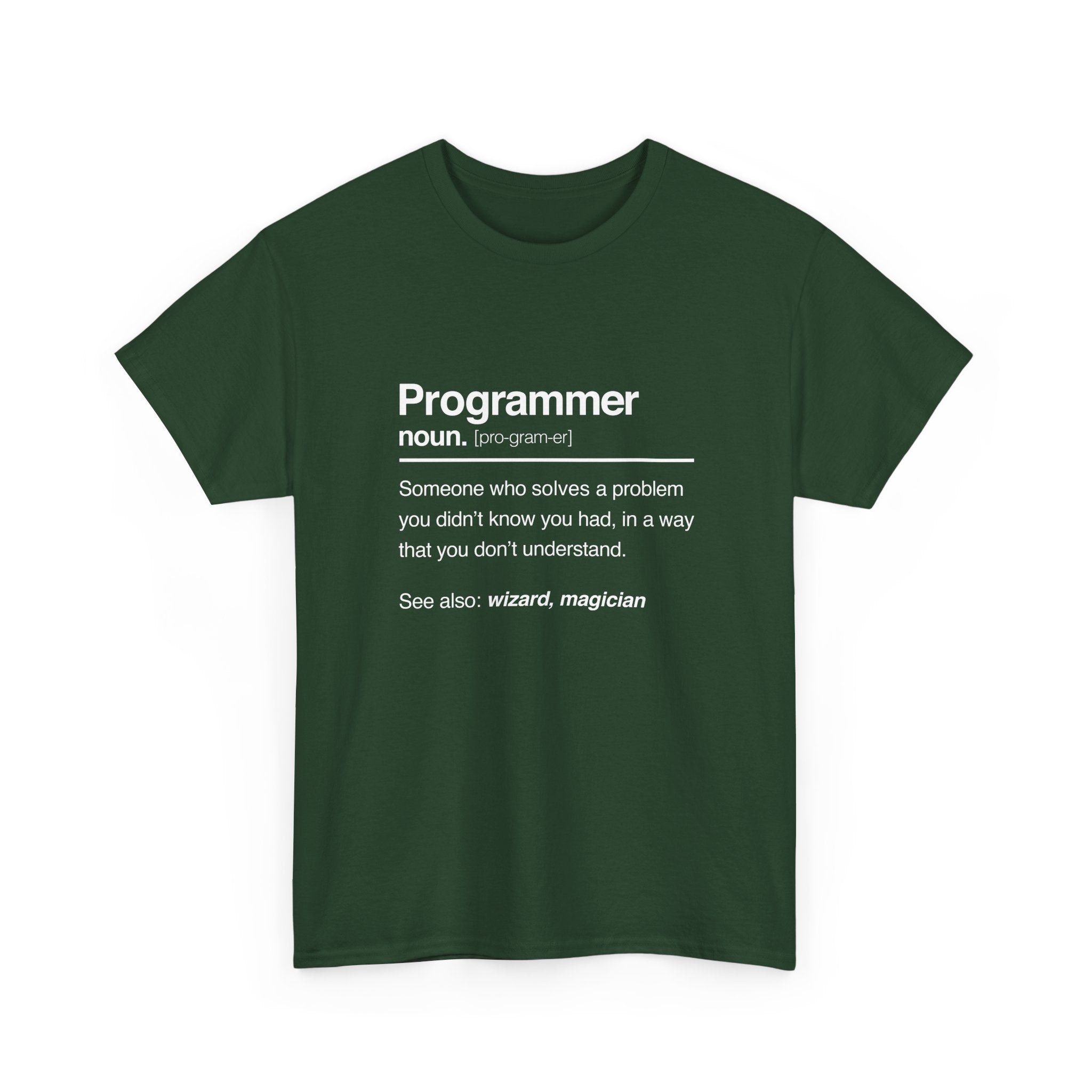 Programmer Noun Coding T-Shirt - Nerd Shirt - It Shirt - Regular Unisex Crewneck T-Shirt